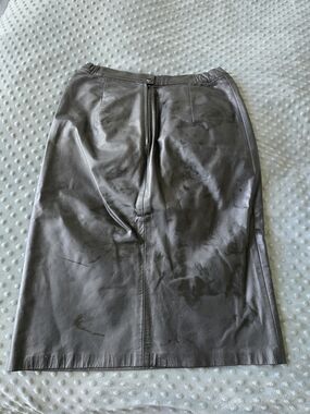 Vintage Marco Moroni Genuine Leather Midi Skirt – Black – Sz 8